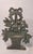 Antique Solid Cast Brass Floral Basket Doorstop With Bow and Verdigris Patina For Sale - Image 4 of 11