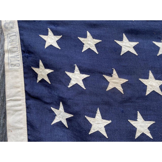 Rare Antique American Flag 46 Stars Circa 1908 All Sewn Wool Hard to Find Size 3x5 For Sale In Philadelphia - Image 6 of 9