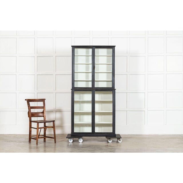 English Painted and Glazed Shop Display Cabinet, 1900s For Sale - Image 14 of 15