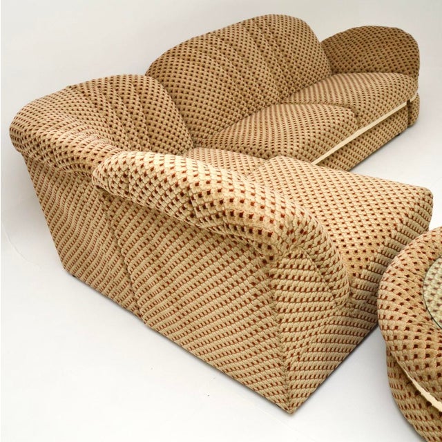 Brown Vintage Sectional Corner Sofa and Table, 1970, Set of 5 For Sale - Image 8 of 12