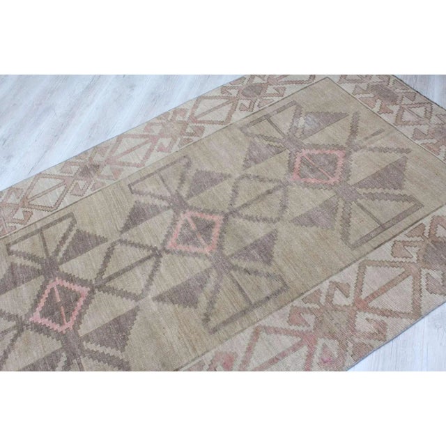 Brown Hand Knotted Vintage Turkish - 61" X 149" For Sale In Raleigh - Image 6 of 10