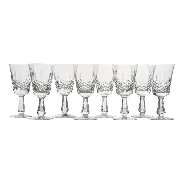 1960s Vintage Irish Waterford Kenmere Wine Glasses- Set of 8 For Sale