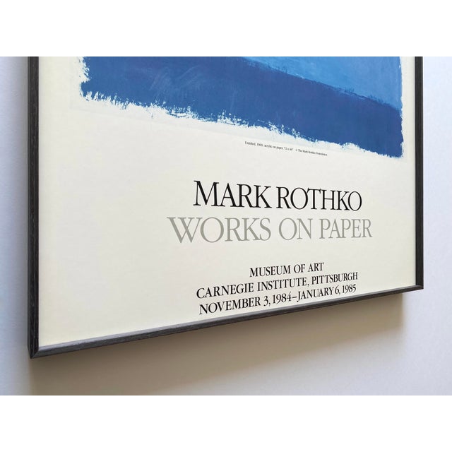 Metal Mark Rothko Vintage 1984 Modernist Lithograph Print Framed Abstract Expressionist Extra Large Exhibition Poster " Untitled " 1969 For Sale - Image 7 of 14