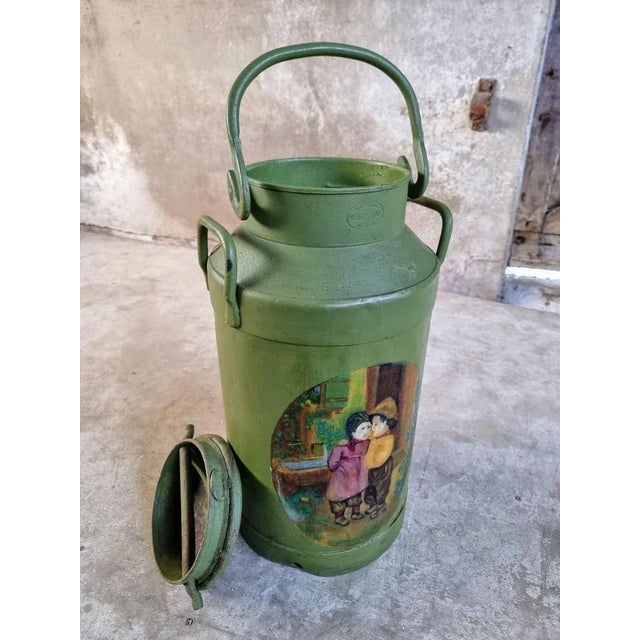 Vintage Milk Churn with Lid in Steel For Sale - Image 3 of 11