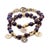 Metal Life Journey Purple & Gold Hematite Stone Beaded Bracelet Set For Sale - Image 7 of 7