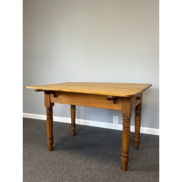 19th Century English Pine Drop Leaf Table For Sale - Image 9 of 12
