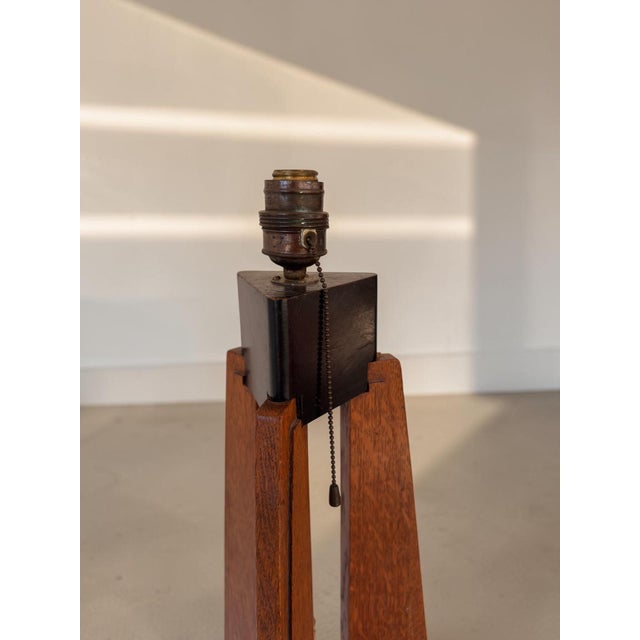 Wood Vintage Art Deco Floor Lamp in Oak, 1930s For Sale - Image 7 of 11