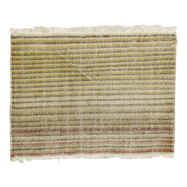 1960s Hip Shabby Turkish Striped Rug - 2'10" x 3'9" For Sale