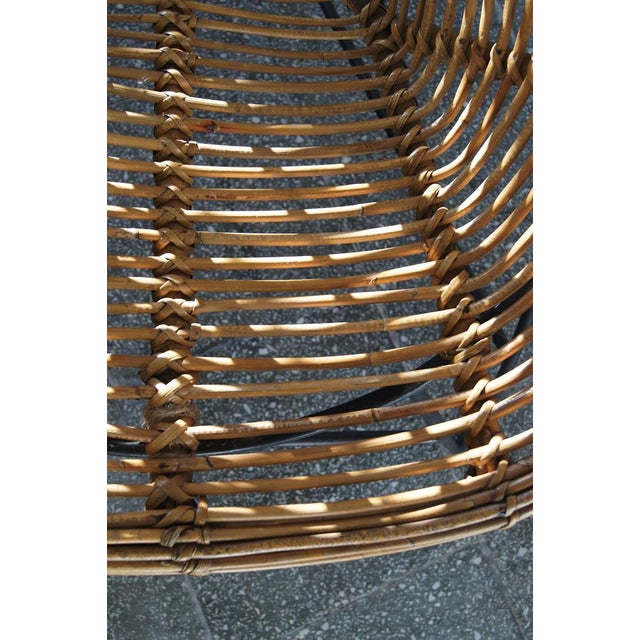 Black Vintage Wicker Side Chair For Sale - Image 8 of 11