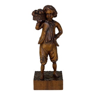 18th Century French Hand-Carved Walnut Statue For Sale