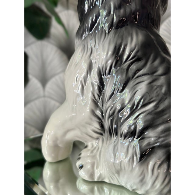 White Late 20th Century Vintage Italian Husky Puppy Dog Ceramic Figure Statue Sculpture For Sale - Image 8 of 9
