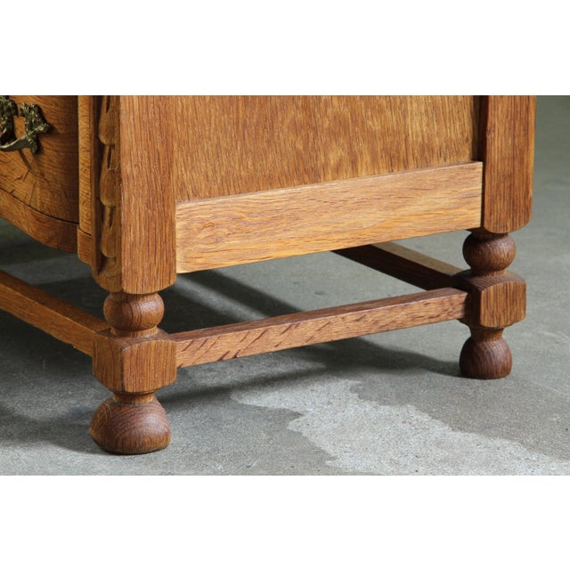 Small Brutalist Danish Oak Chest of Drawers, 1960s For Sale - Image 12 of 16