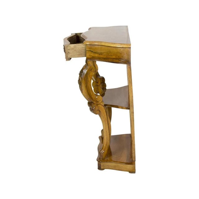 Antique Late Biedermeier Console Table in Walnut, 1800s For Sale - Image 3 of 12