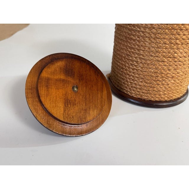 Wood Rounded Wood and Rope Box, France, 1960s For Sale - Image 7 of 11