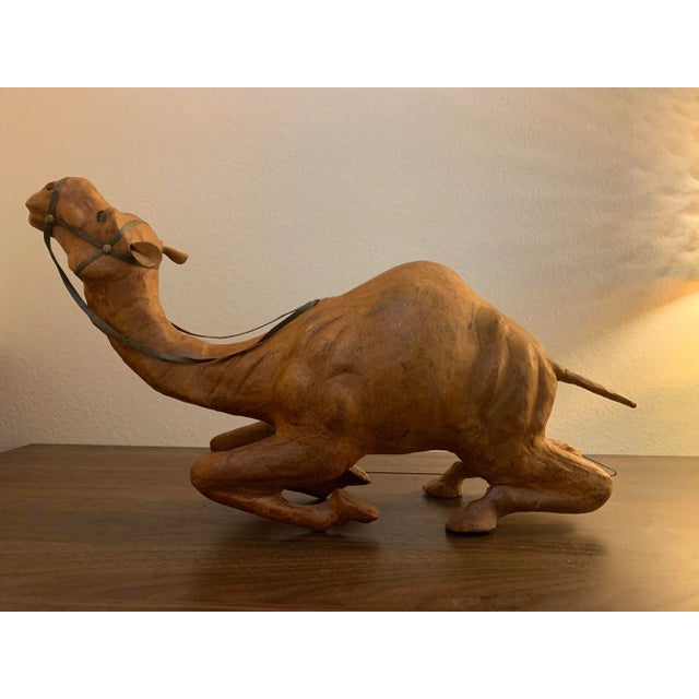 Late 20th Century Late 20th Century Leather Wrapped Camel Figurine For Sale - Image 5 of 13