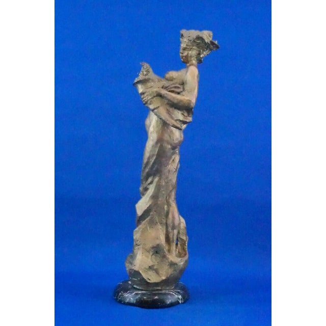 Large 20th Century Gilded Bronze Sculpture of Goddess of Fortune by Félix Schivo, Italy For Sale - Image 3 of 18