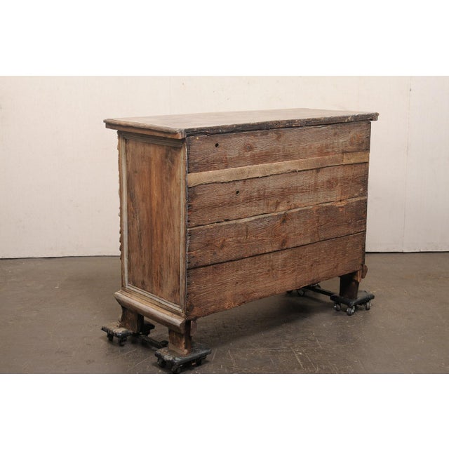 Wood 18th C. Italian Baroque Carved Wood Chest For Sale - Image 7 of 12