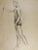 1950's Studio Drawing Male Figure For Sale