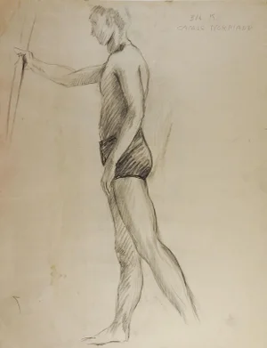 1950's Studio Drawing Male Figure