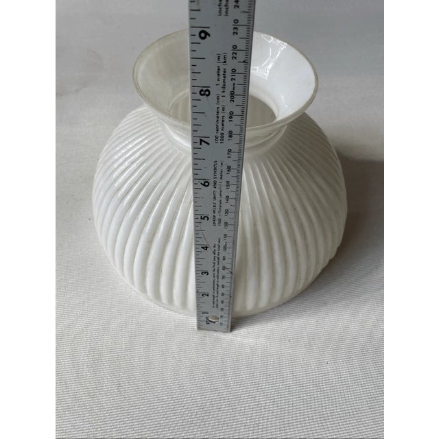 Vintage Art Deco Style Swirl Pattern Milk Glass Shade For Sale - Image 4 of 5