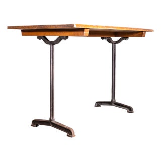 French Cast Base Café Dining Table, 1930s For Sale