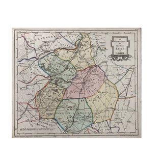 The Department of the Rivers Eure and Loire Chart by Anton Friedrich Büsching, 1806 For Sale
