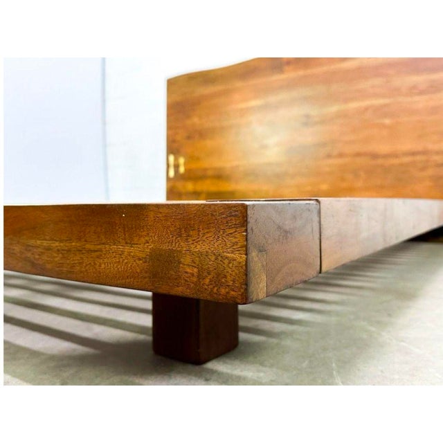 Organic Live Edge Slab Headboard Queen Platform Bed For Sale In Palm Springs - Image 6 of 11