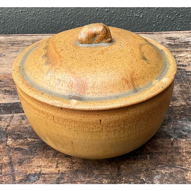 Ceramic Vintage Original Studio Pottery Lidded Bowl For Sale - Image 7 of 12