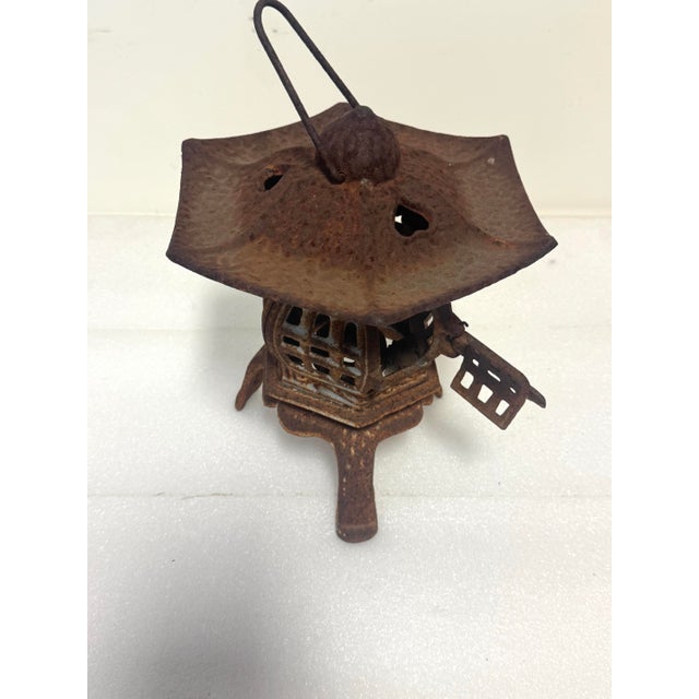 Antique Japanese Style Cast Iron Pagoda Garden Lantern For Sale - Image 12 of 12