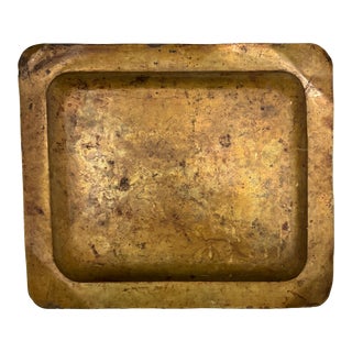 Vintage Brass Tray With Patina For Sale