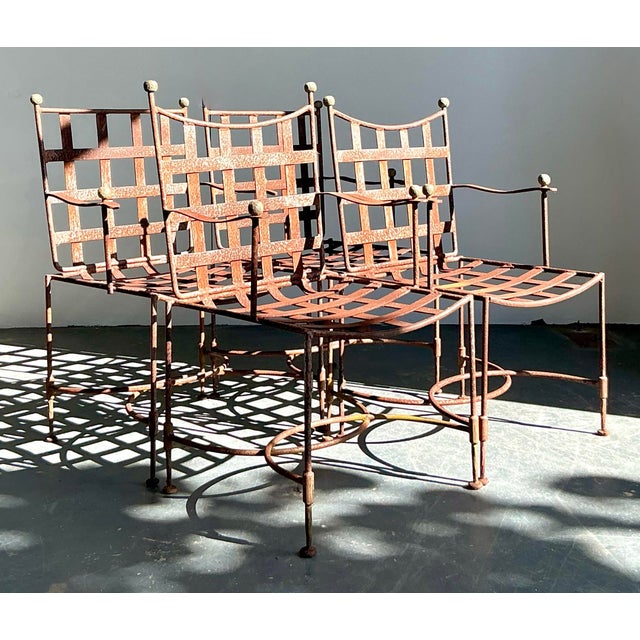 Vintage Boho Distressed Maurizio Tempestini for Salterini “Amalfi” Outdoor Dining Chairs - Set of 4 For Sale - Image 11 of 12