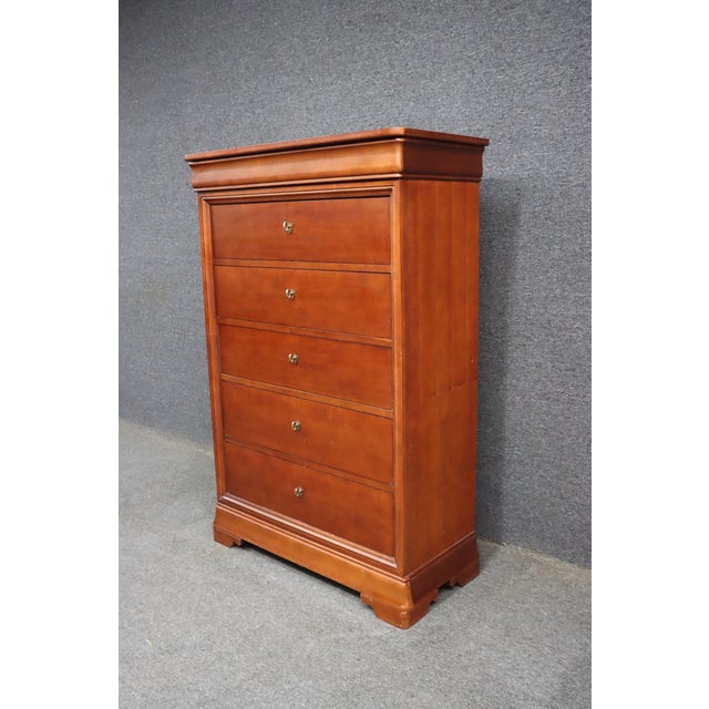 Late 20th Century Thomasville Impressions Louis Philippe Style Cherry Gentleman’s Chest For Sale - Image 5 of 12