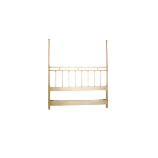 Vintage MCM Drexel White Campaign Lacquered Rattan Bamboo Headboard Posts Come Off Too :) Vintage Palm Beach Queen / Full For Sale