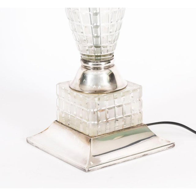 Antique Art Deco Crystal Table Lamp, 1920 For Sale - Image 10 of 13