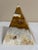 Large 7” Banded Calcite Stone Pyramid Display Object Feng Shui For Sale - Image 4 of 12