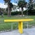 1980s Postmodern Yellow Lacquer Laminate and Lucite Console Table For Sale - Image 5 of 8