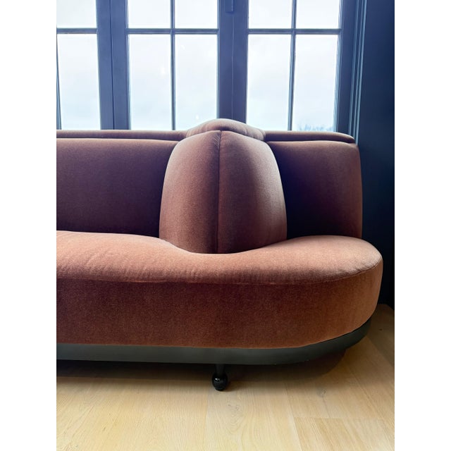 Custom Mohair Velvet Banquette Sectional For Sale - Image 10 of 16