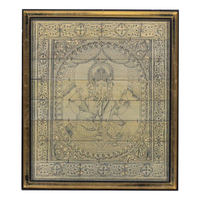 Ganesha, 19th Century, Painting on Wood For Sale