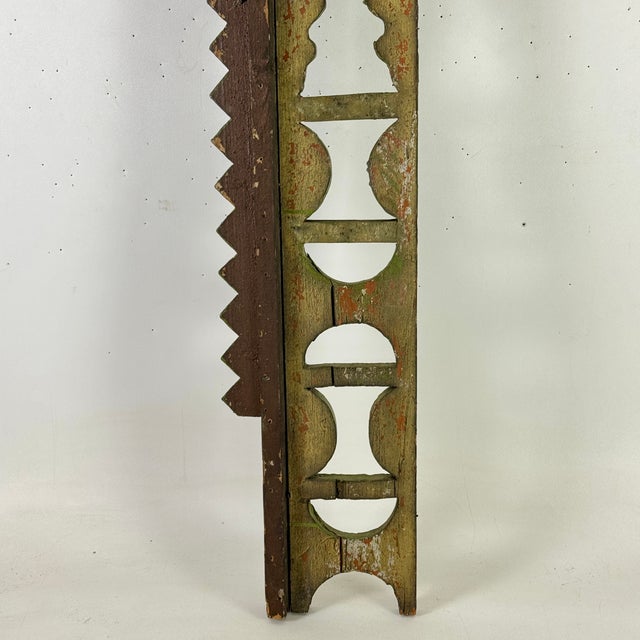 Majestic Architectural Salvage Ornamental Painted Wood Frieze/Valance Decorative Element C. Late 19th American Victorian Design For Sale - Image 13 of 13