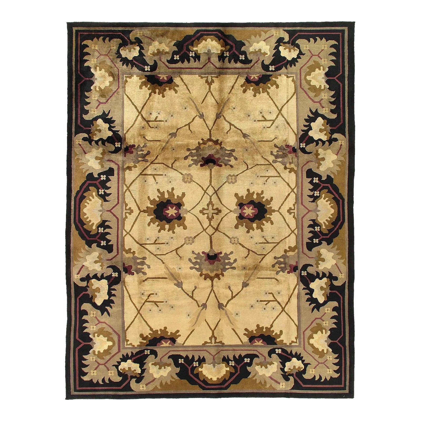 1980s Fine Hand Knotted 1980's Art & Craft Rug | Chairish