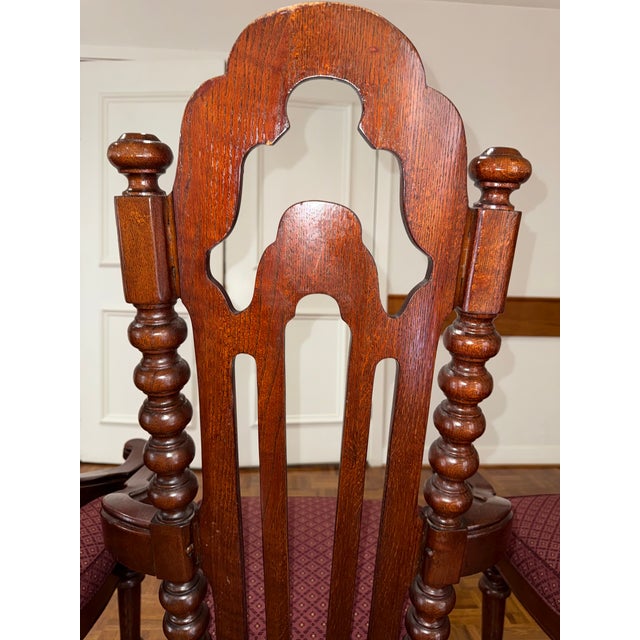 French Renaissance Style Oak Dining Chairs, (circa 1880-1900). For Sale - Image 12 of 17