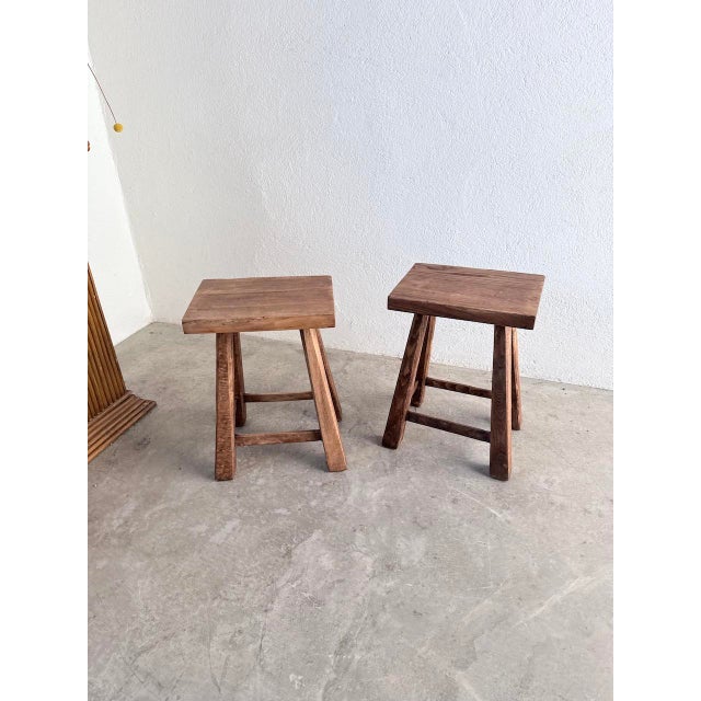 Vintage Oak Stools, 1960s, Set of 2 For Sale - Image 16 of 18