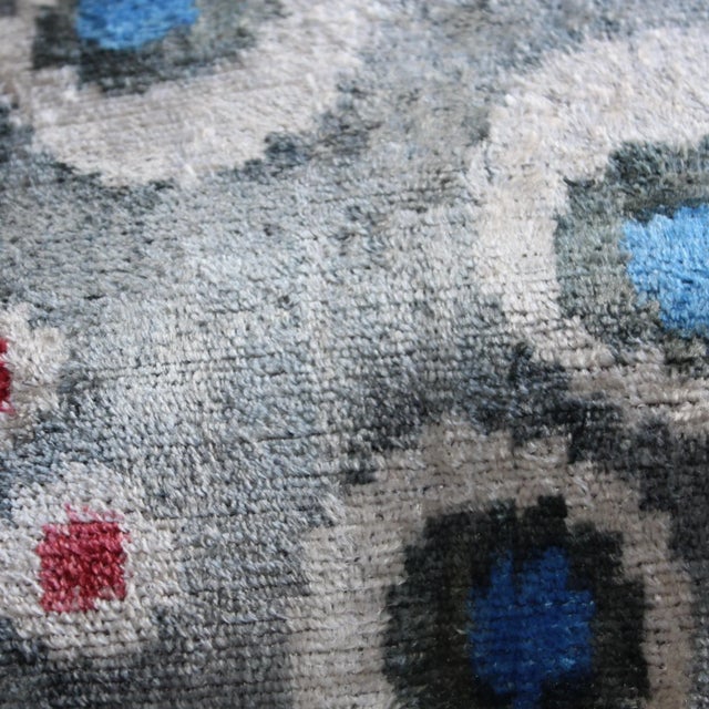 Light Gray Contemporary Bohemian Gray Décor Hand Knotted Pillow For Sale - Image 8 of 12