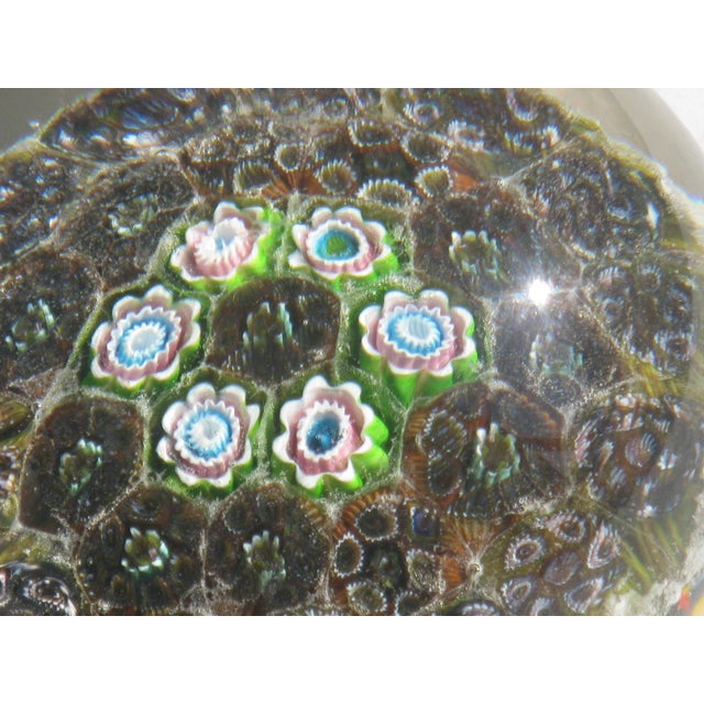 Paperweight Vintage Millefiori Art Glass Hand Made For Sale - Image 4 of 16
