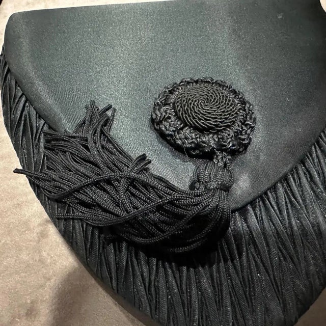 1990s Vintage Black Silk Hand-Bag by Van Cleef & Arpels For Sale - Image 11 of 11