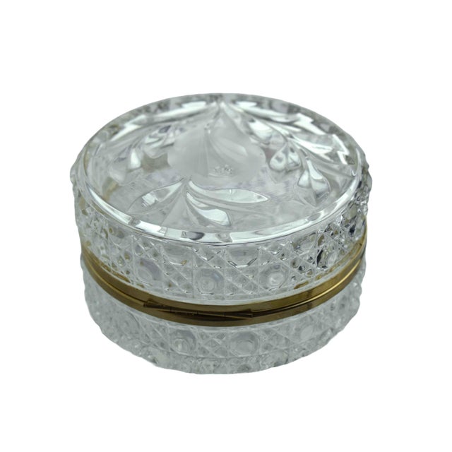 This exquisite Beyer Bleikristall trinket box is a stunning example of mid-century West German craftsmanship, blending...