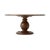A French Art Deco mahogany and cerejeira dining table, the circular crossbanded and molded edge top above a sphere and...