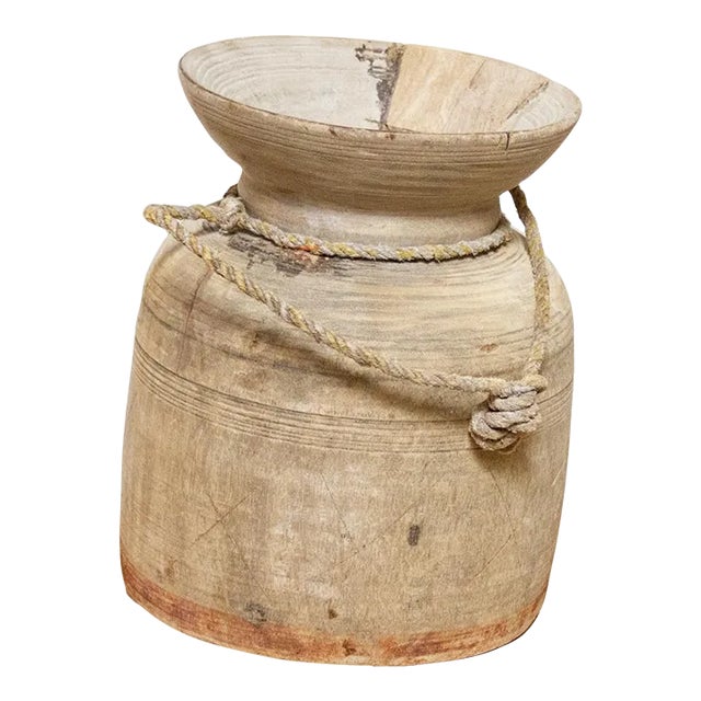Tribal Wooden Antique Pot-Dhani For Sale