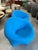 A very cool pair of chairs we had redone in a turquoise wool felt. The fabric is soft to the touch, These unusual chairs...