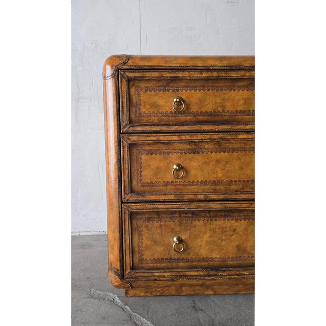 Leather Wrapped Dresser Chest by Maitland-Smith For Sale In Las Vegas - Image 6 of 11